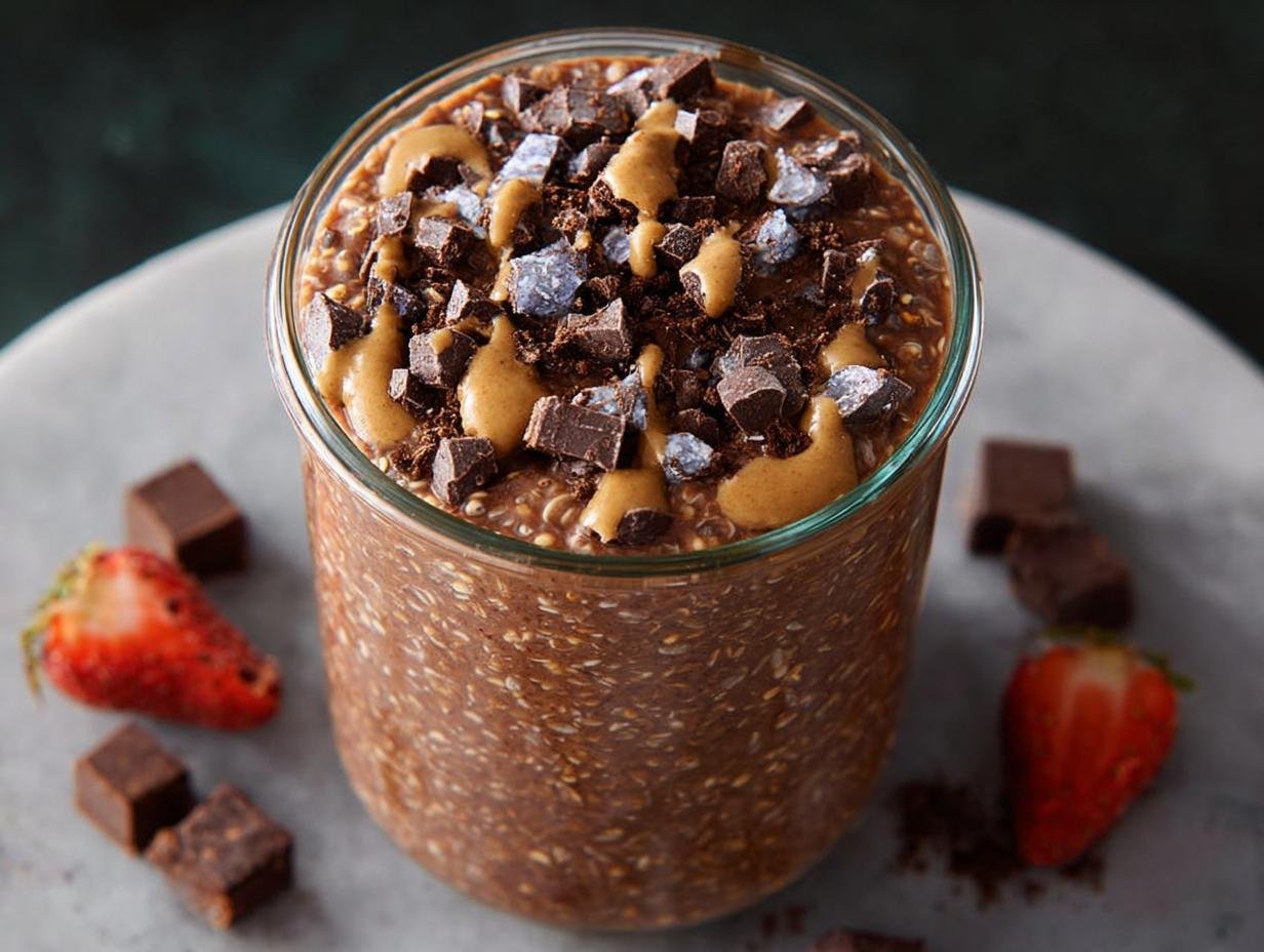 Brownie Batter Overnight Oats: 1 Dreamy Breakfast - Brownie Batter Overnight Oats - additional detail