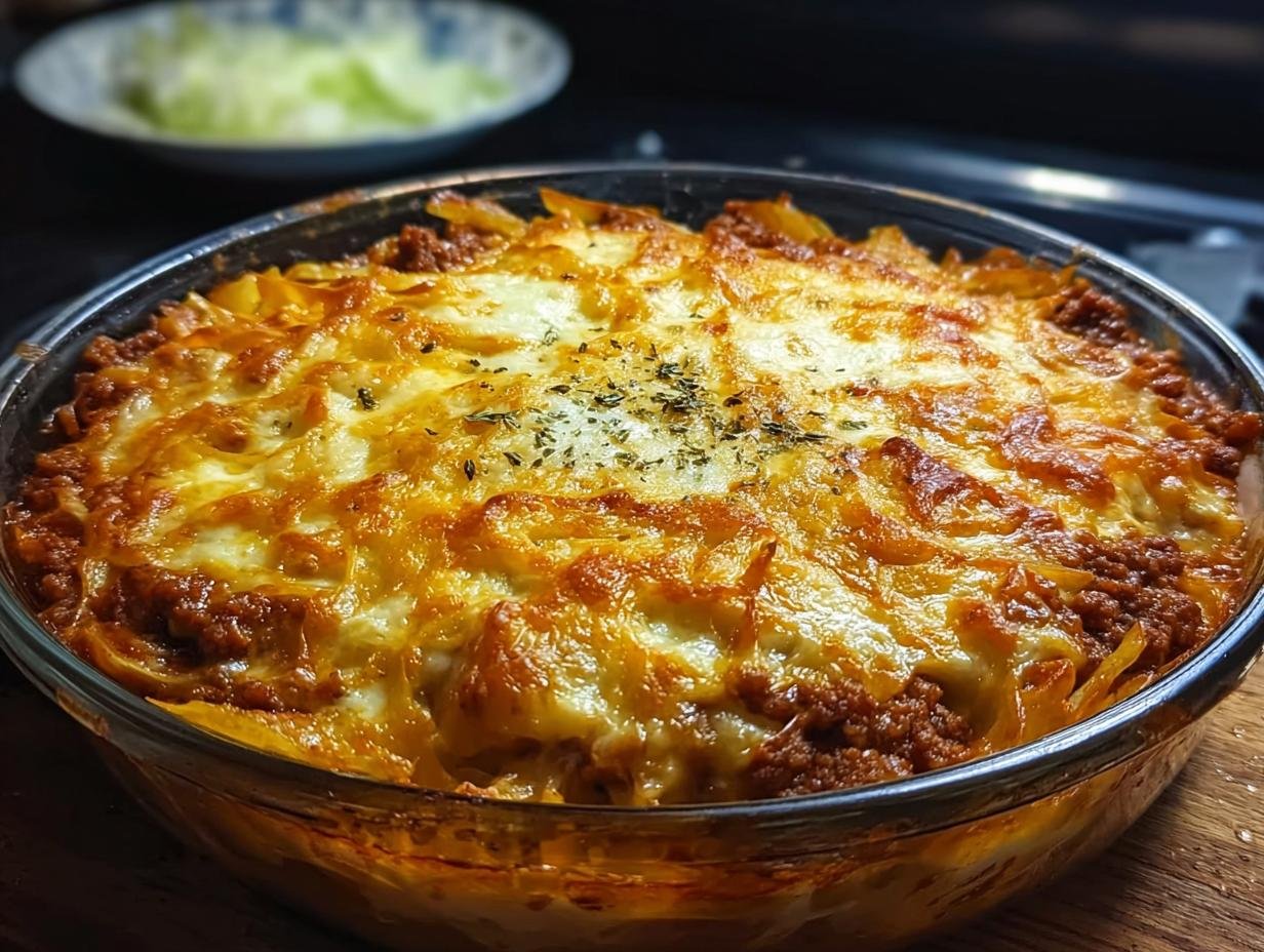 Cheesy Cabbage Beef Casserole: 15-Min Prep - Cheesy Cabbage Beef Casserole - additional detail