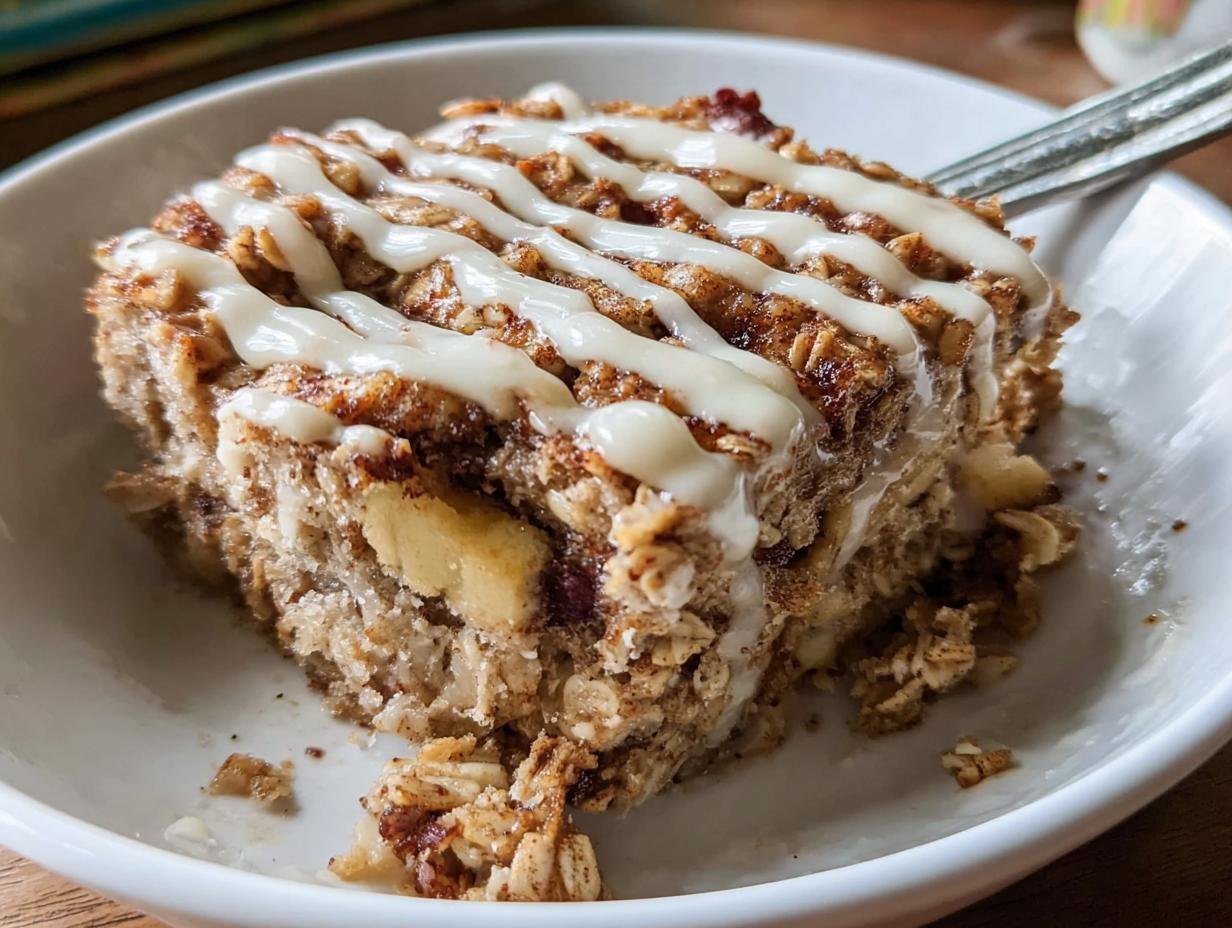 Cinnamon Roll Baked Oatmeal: 10 Min Prep Breakfast - Cinnamon Roll Baked Oatmeal - additional detail