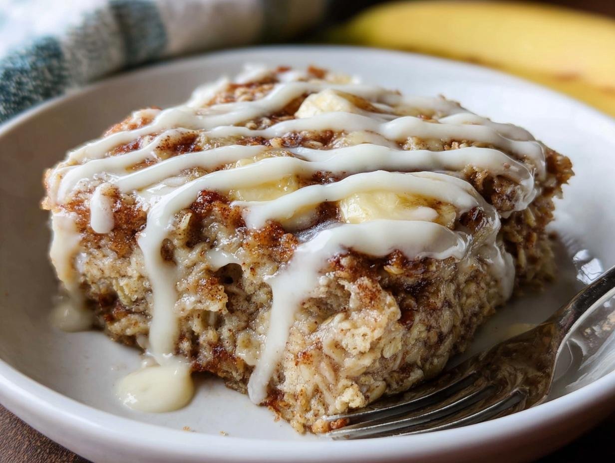 Cinnamon Roll Baked Oatmeal