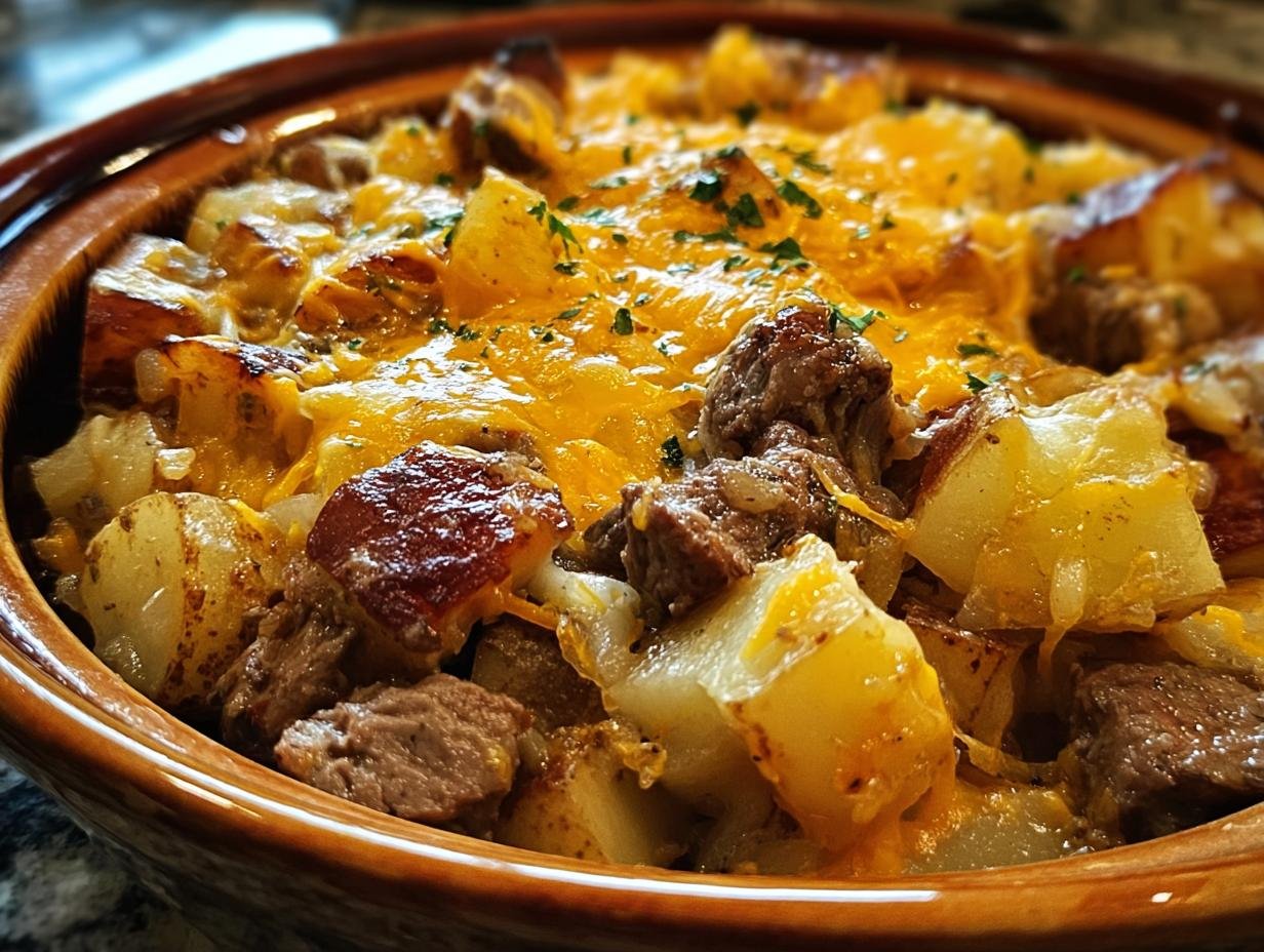 Amazing 2-Hour Crockpot Loaded Steak Potato