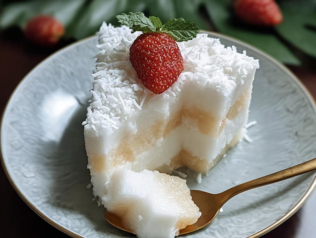 Haupia Hawaiian Coconut Pudding: Sunny 10-Min Dessert 2 Haupia Hawaiian Coconut Pudding: Sunny 10-Min Dessert - Haupia Hawaiian Coconut Pudding - additional detail