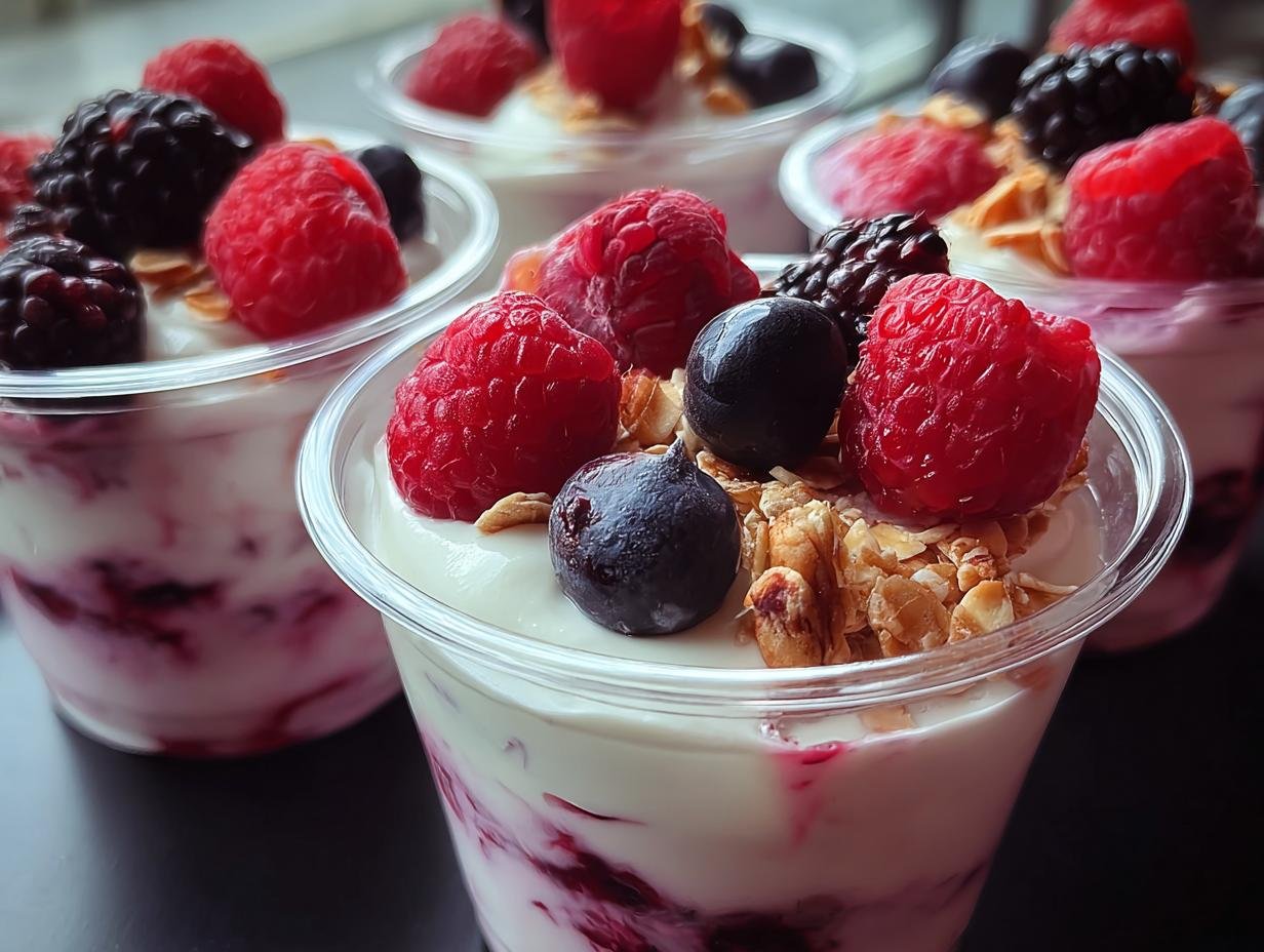 Mixed Berry Yogurt Cups: 4 Creamy Layers - Mixed Berry Yogurt Cups - additional detail