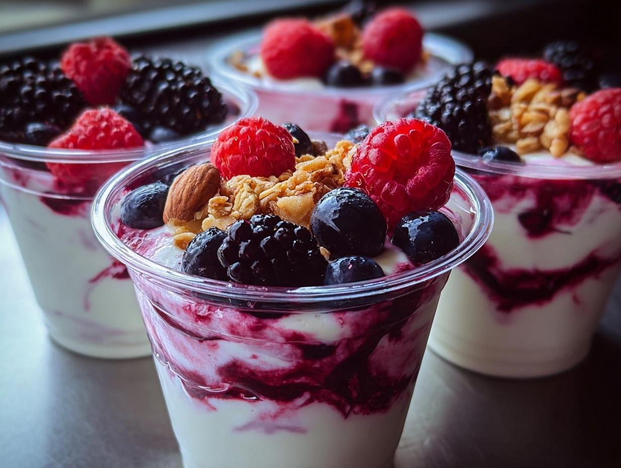 Mixed Berry Yogurt Cups: 4 Creamy Layers