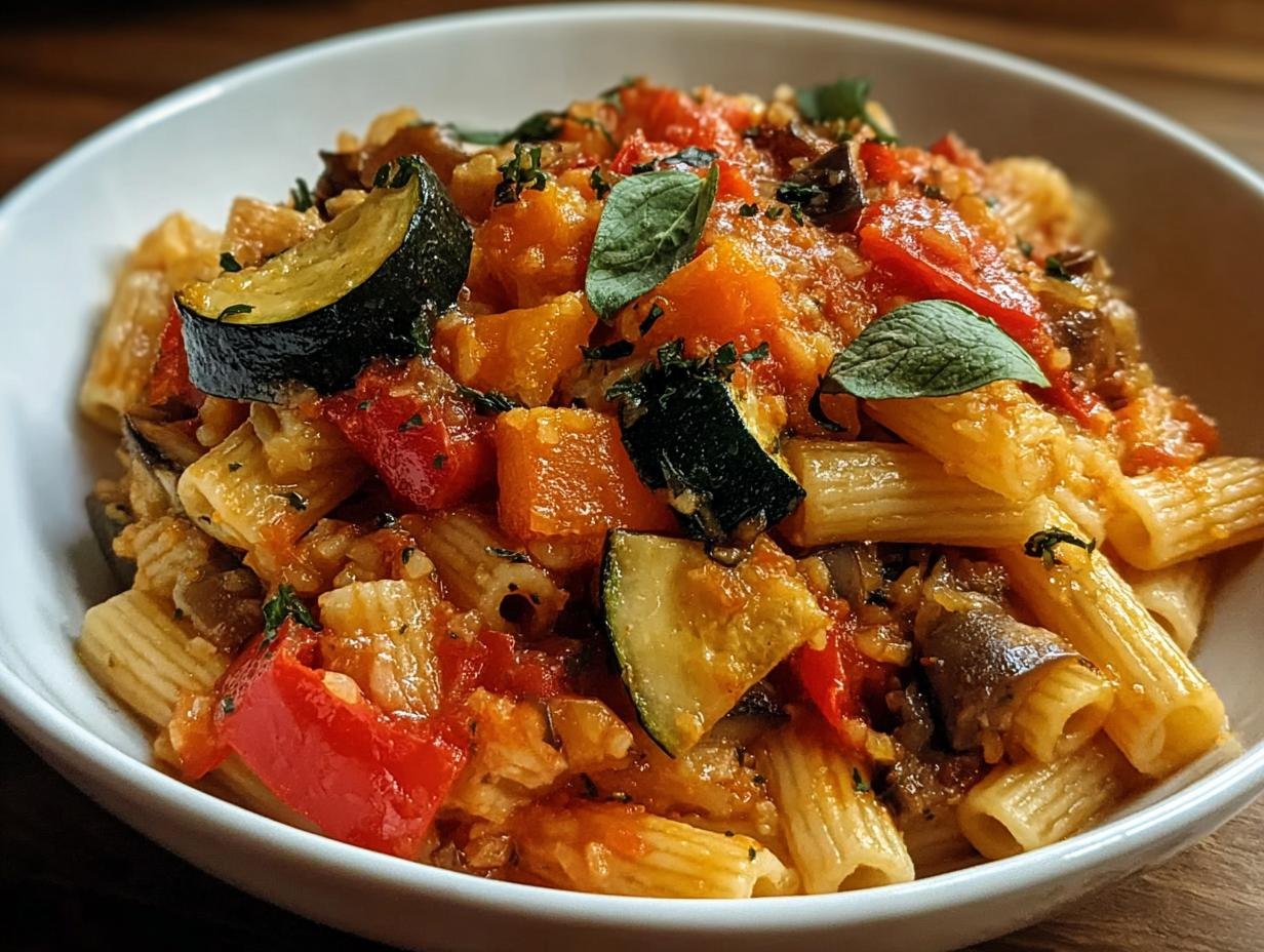 One Pot Ratatouille Pasta: Amazing Summer Meal 2 One Pot Ratatouille Pasta: Amazing Summer Meal - One Pot Ratatouille Pasta - additional detail