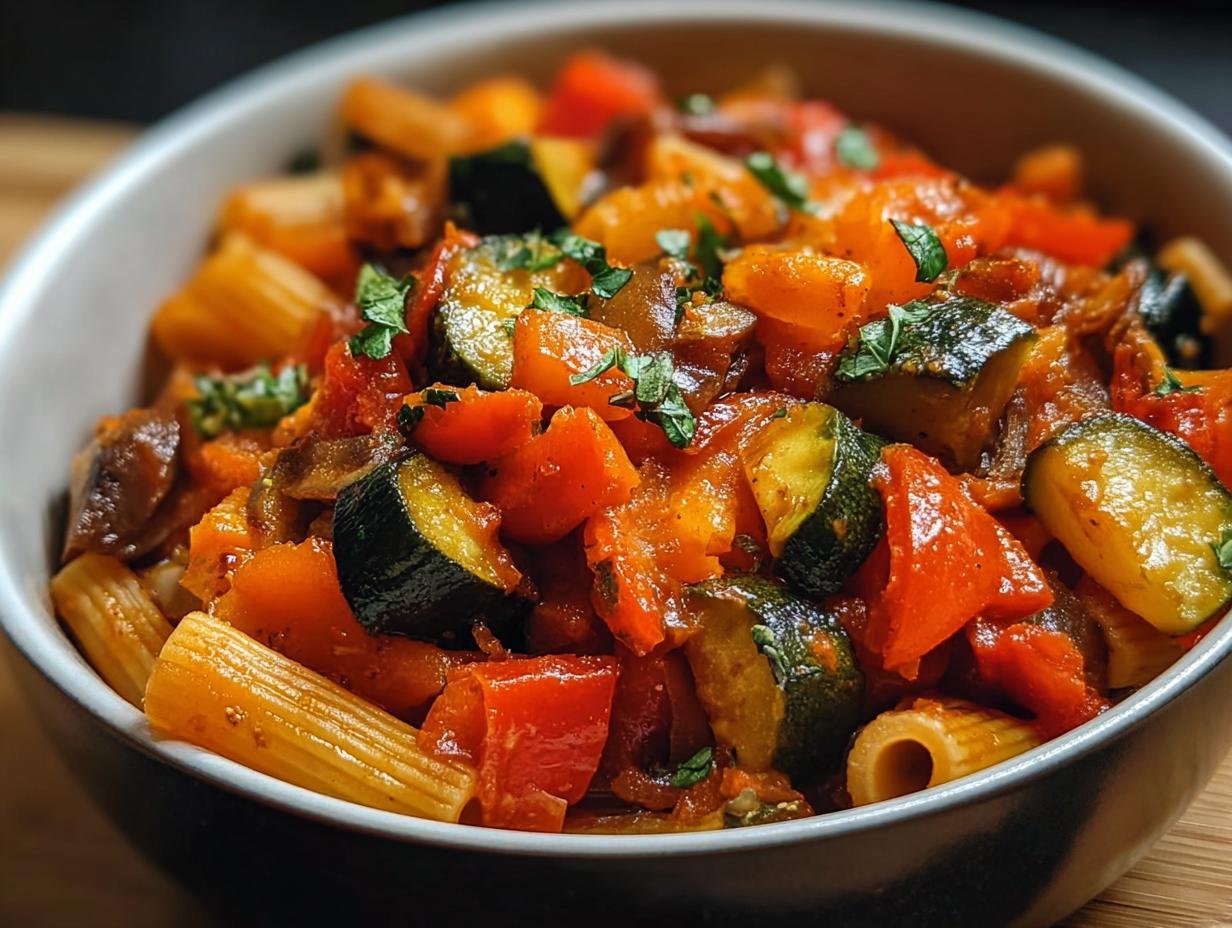 One Pot Ratatouille Pasta: Amazing Summer Meal 3 One Pot Ratatouille Pasta: Amazing Summer Meal - One Pot Ratatouille Pasta - additional detail