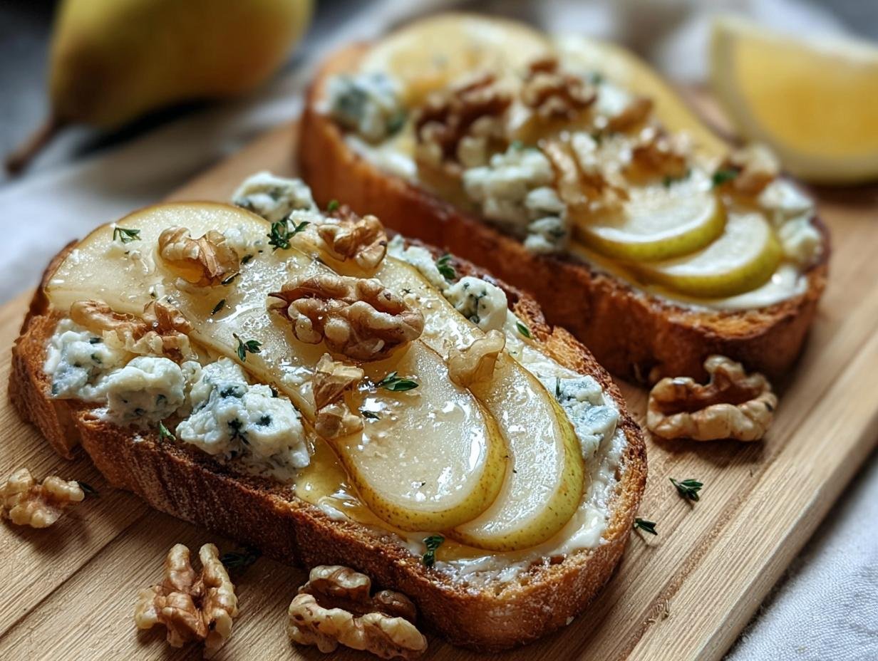 Pear Gorgonzola Cheese Toasted: 4 Amazing Bites