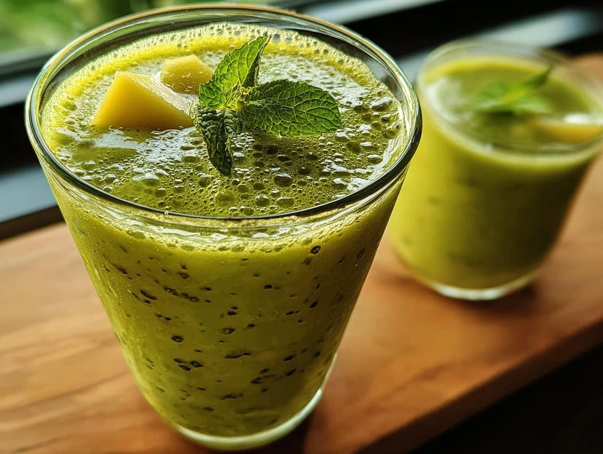 Amazing Refreshing Green Mango Smoothie 3 Amazing Refreshing Green Mango Smoothie - Refreshing Green Mango Smoothie - additional detail