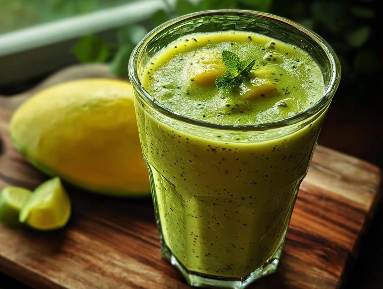 Amazing Refreshing Green Mango Smoothie 1 Refreshing Green Mango Smoothie