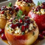 Baked Apples, Feta, Honey, Cranberries
