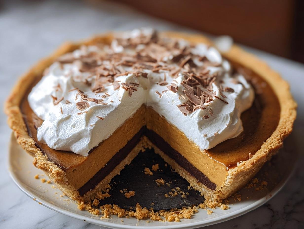 Black Bottomed Pumpkin Pie: Decadent Chocolate Delight - Black Bottomed Pumpkin Pie - additional detail