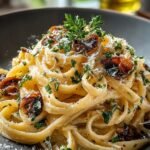 Caramelized Leek Pasta, Mushroom Gruyere Pasta, Weeknight Dinner Recipe, Restaurant-