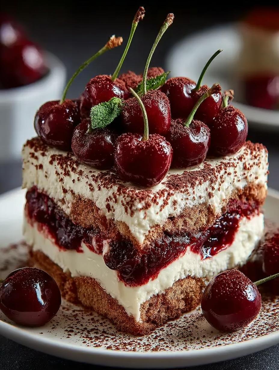 Cherry Amaretto Tiramisu Recipe: 6 Layers of Bliss - Cherry Amaretto Tiramisu Recipe - main visual representation