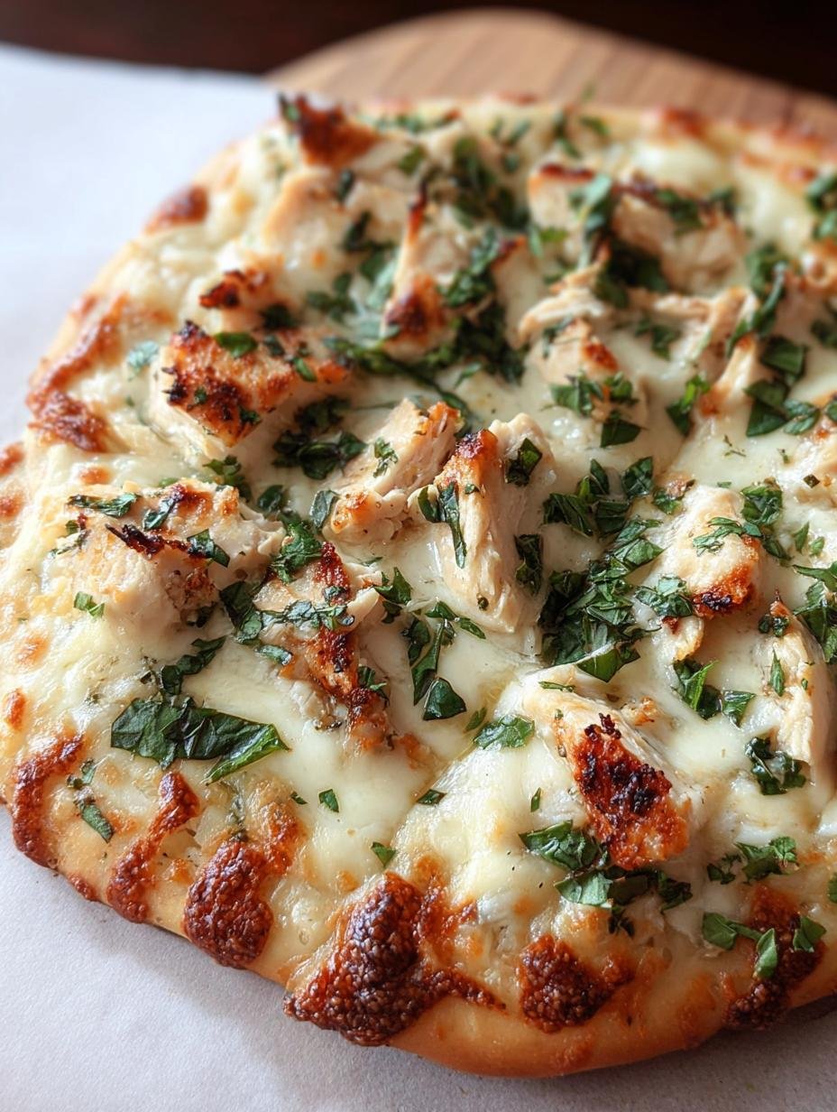 Amazing Chicken Alfredo Flatbread in 25 Mins 2 Amazing Chicken Alfredo Flatbread in 25 Mins - Chicken Alfredo Flatbread - main visual representation