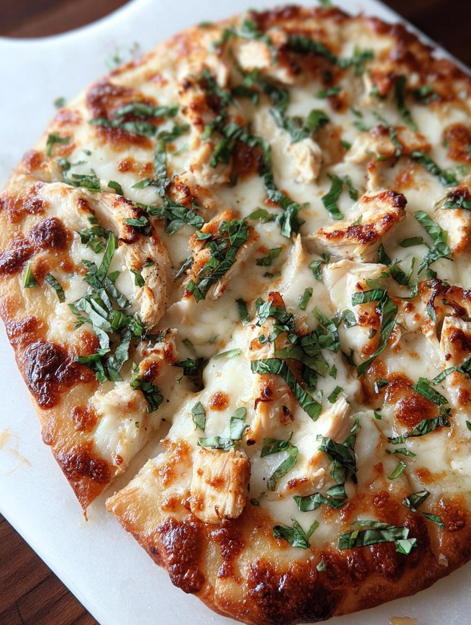 Amazing Chicken Alfredo Flatbread in 25 Mins 3 Amazing Chicken Alfredo Flatbread in 25 Mins - Chicken Alfredo Flatbread - additional detail