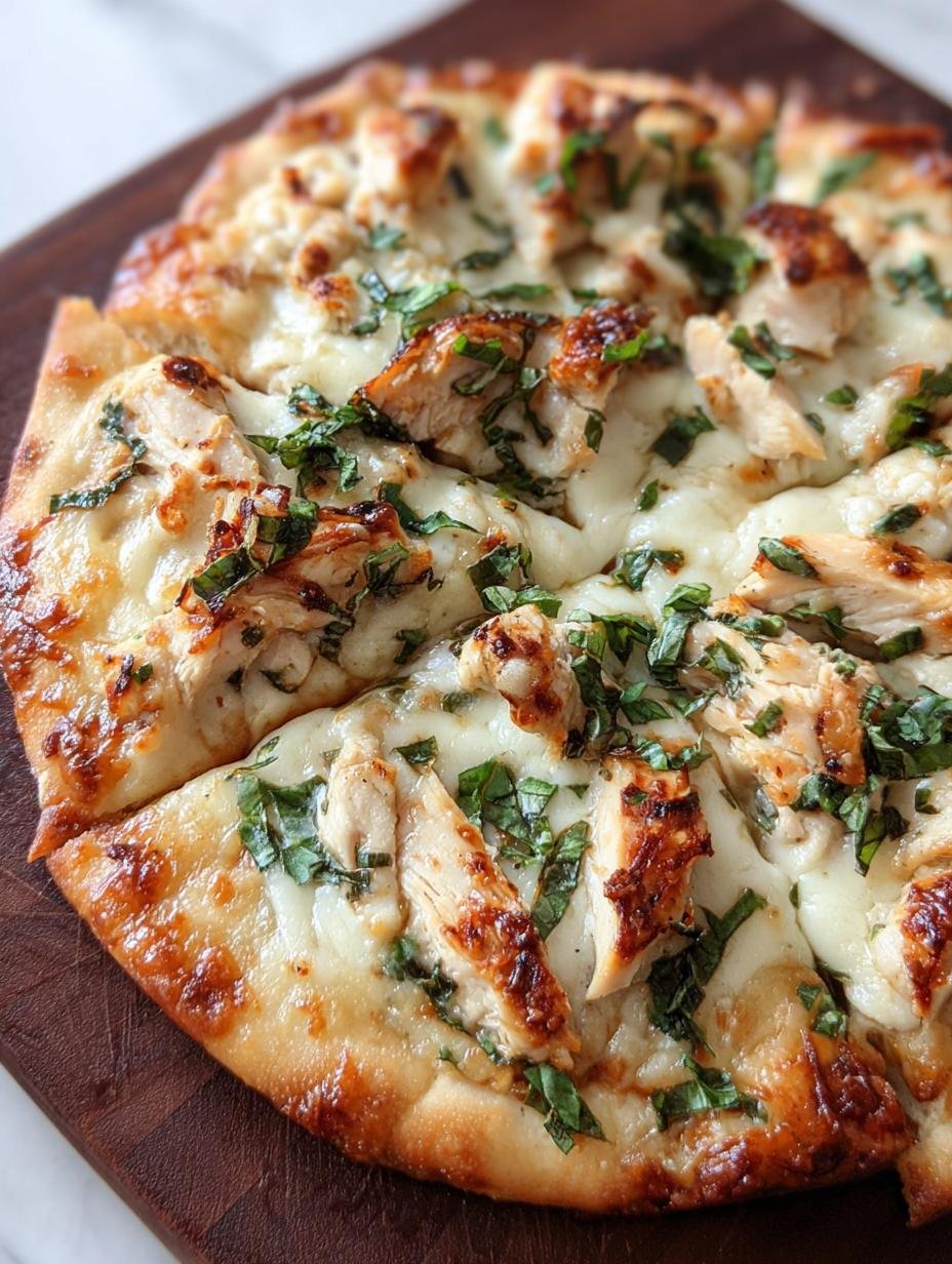 Amazing Chicken Alfredo Flatbread in 25 Mins 1 Chicken Alfredo Flatbread