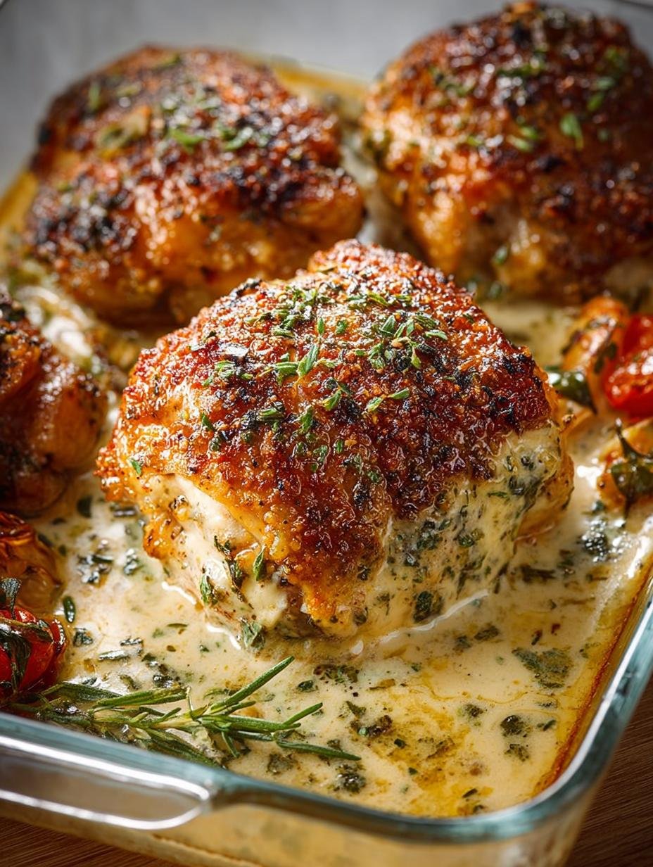 Creamy Baked Chicken Thighs in Rich Parmesan Sauce - Creamy Baked Chicken Thighs - additional detail