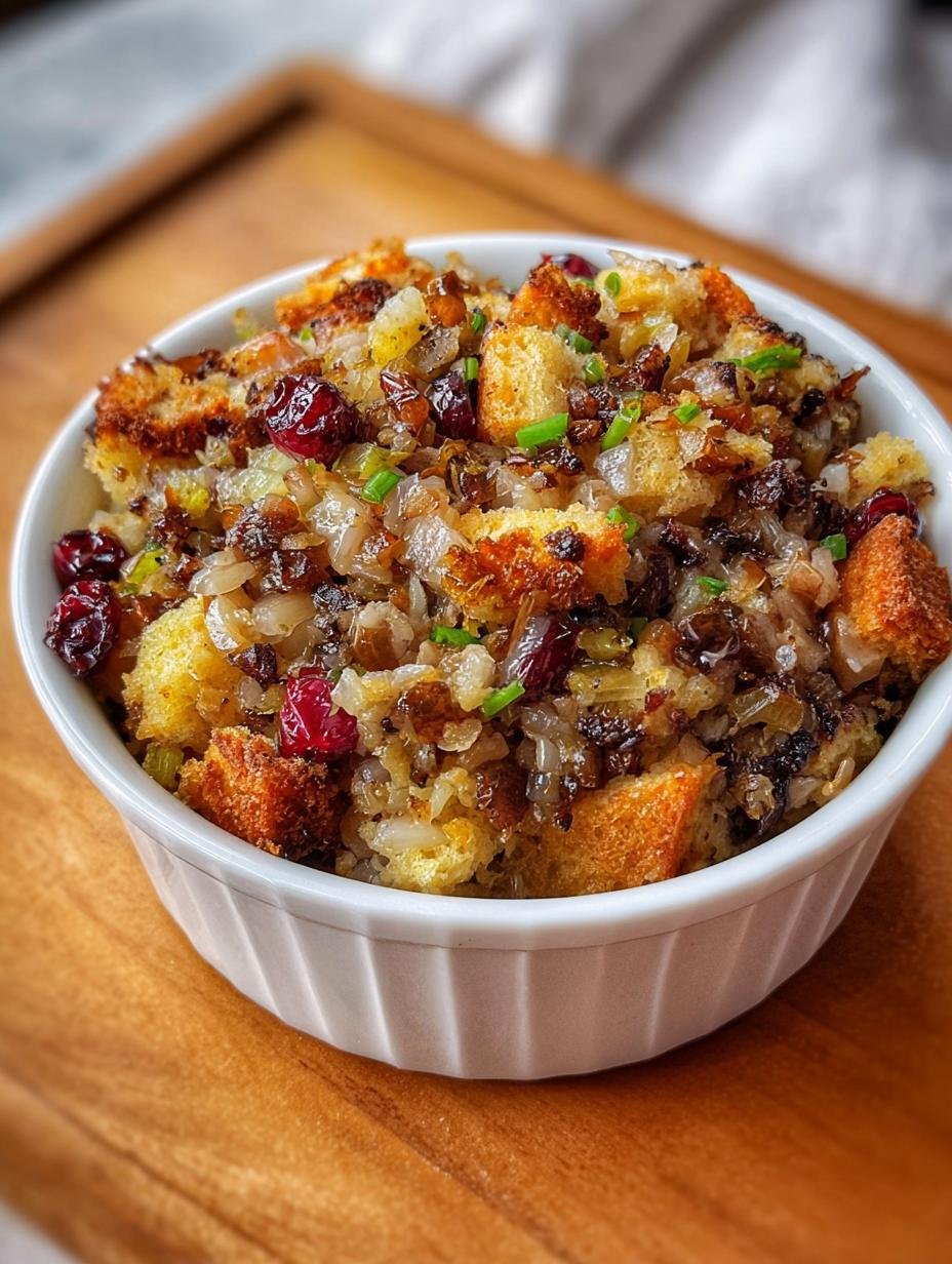 Close-up of Crock Pot Stuffing Apples with visible apple chunks and herbs