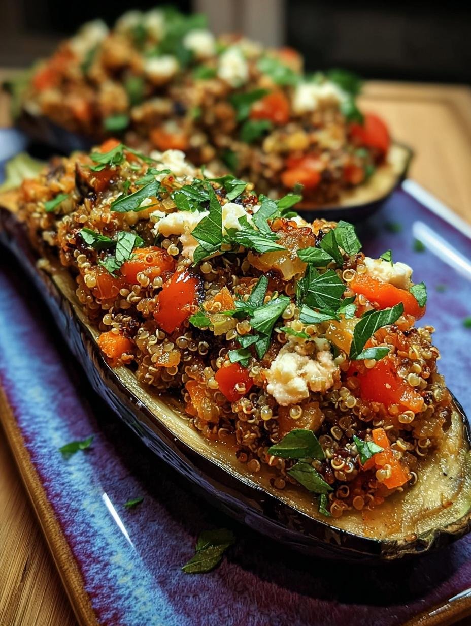 Mediterranean Stuffed Eggplant Quinoa