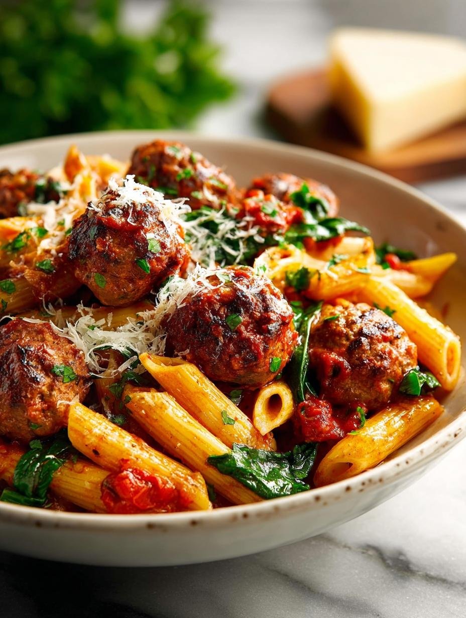 No-Boil Baked Penne, Meatballs Recipe: Comforting Delight - NO-BOIL BAKED PENNE, MEATBALLS RECIPE - main visual representation