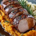 Pork Tenderloin Recipe, Apple Cider Glaze, Sweet Potato Mash, Quick Dinner Ideas