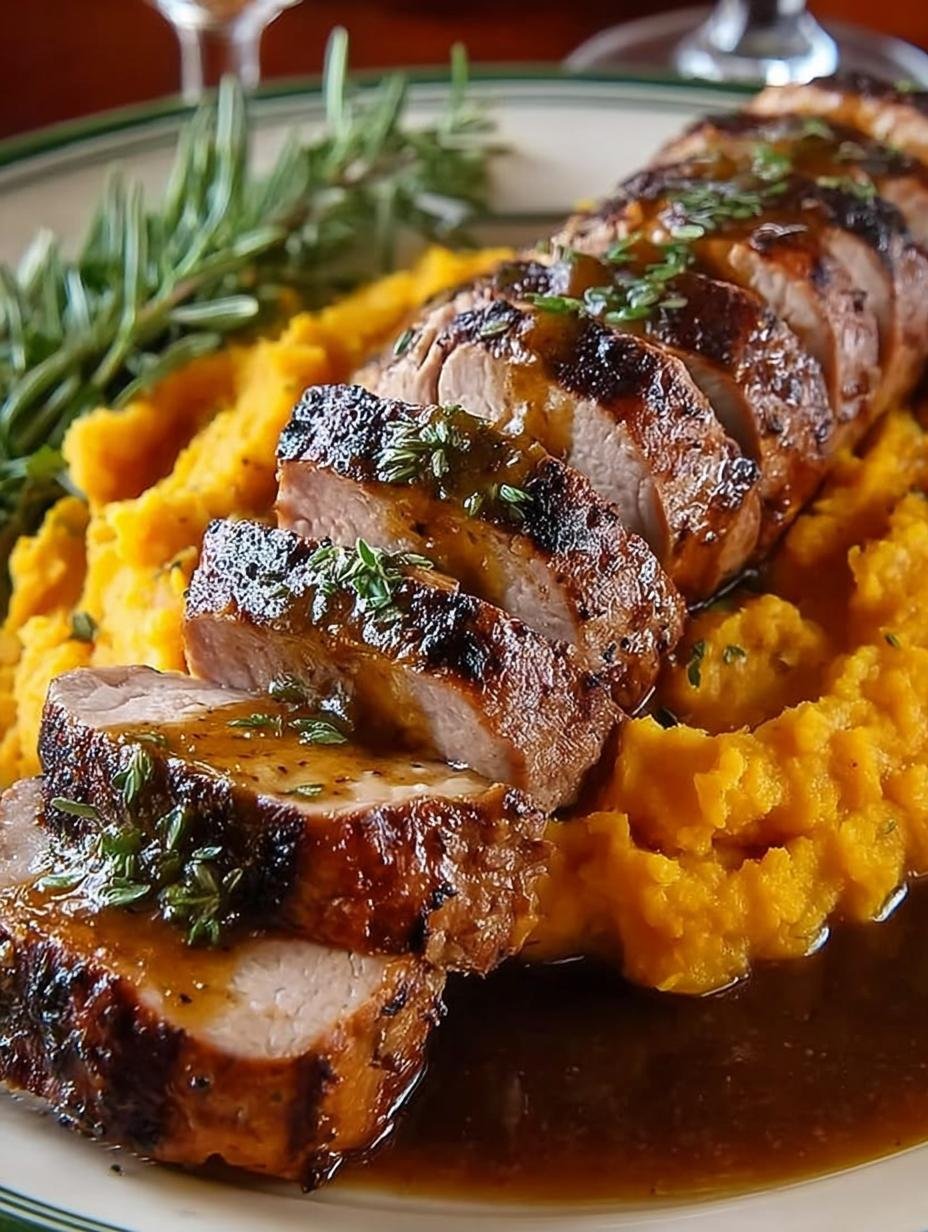 Pork Tenderloin Recipe with Apple Cider Glaze & Sweet Potato Mash - Pork Tenderloin Recipe, Apple Cider Glaze, Sweet Potato Mash, Quick Dinner Ideas - additional detail