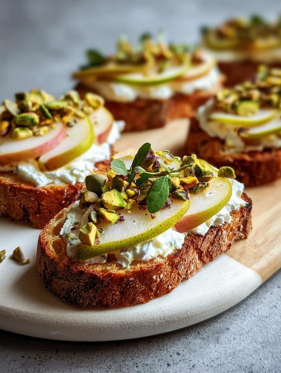 Irresistible Ricotta Pear Crostini Salty: 20-Min Bliss - Ricotta Pear Crostini Salty - main visual representation
