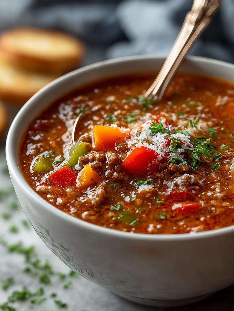 Hearty Stuffed Pepper Soup Recipe for Comforting Nights - STUFFED PEPPER SOUP RECIPE - main visual representation