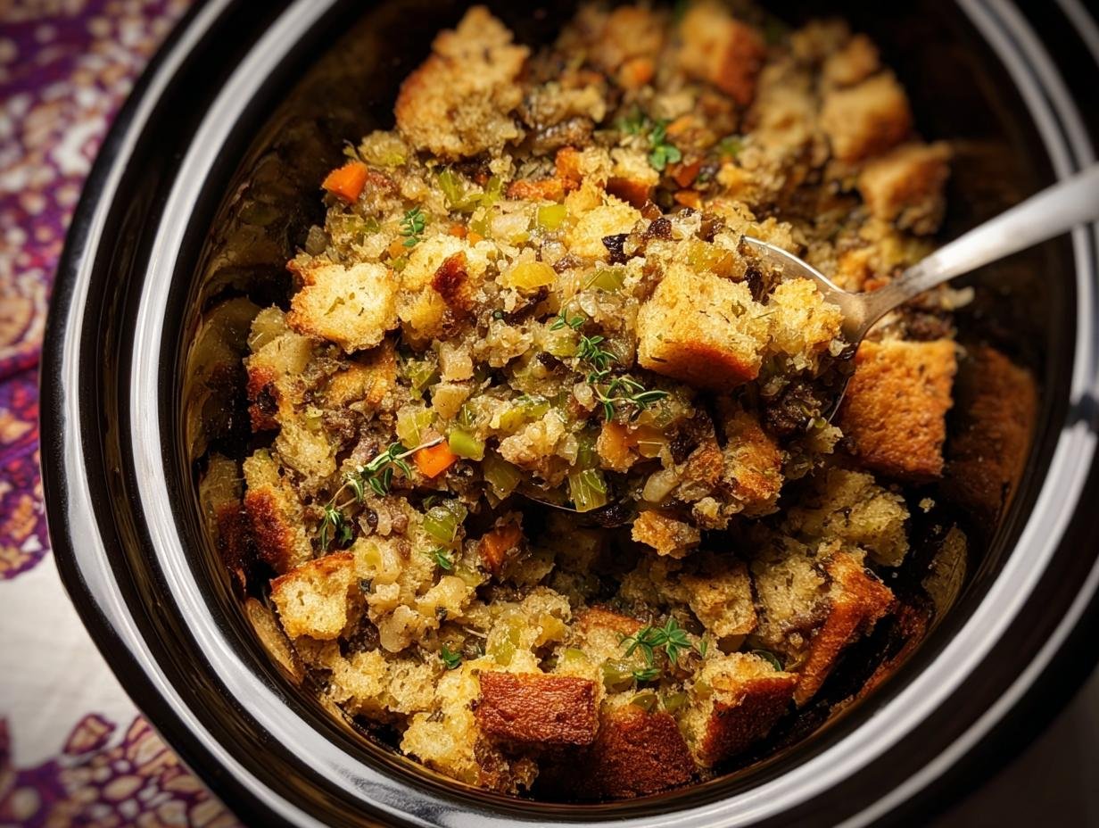 Slow Cooker Stuffing: 1 Secret to Moist Flavor - Slow Cooker Stuffing - additional detail
