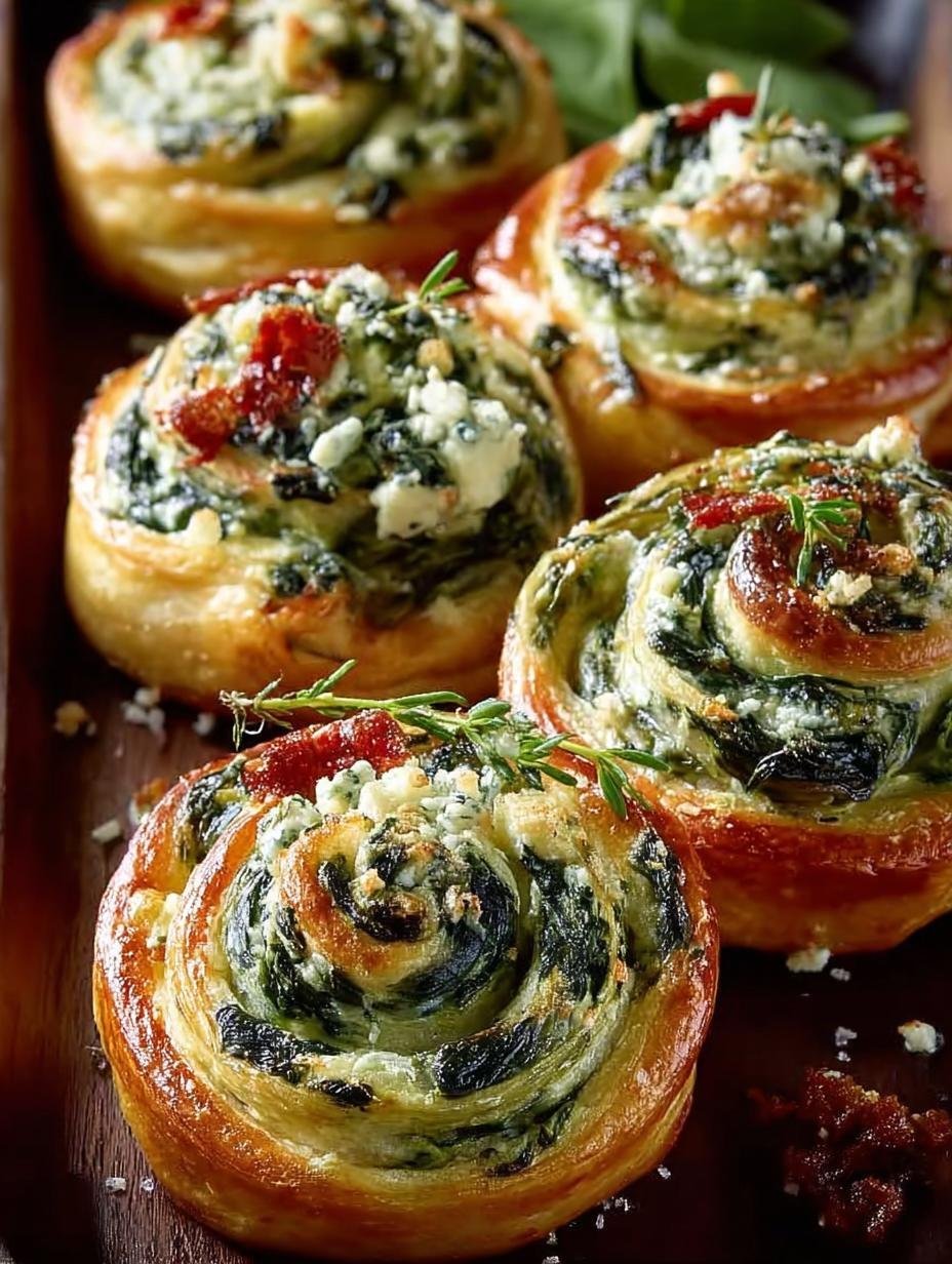 Delicious Spinach Artichoke Swirls served with a creamy dip