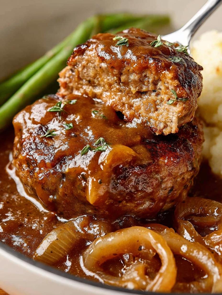 Delicious Hamburger Steak and Gravy Recipe in 5 Simple Steps - hamburger steak and gravy - main visual representation