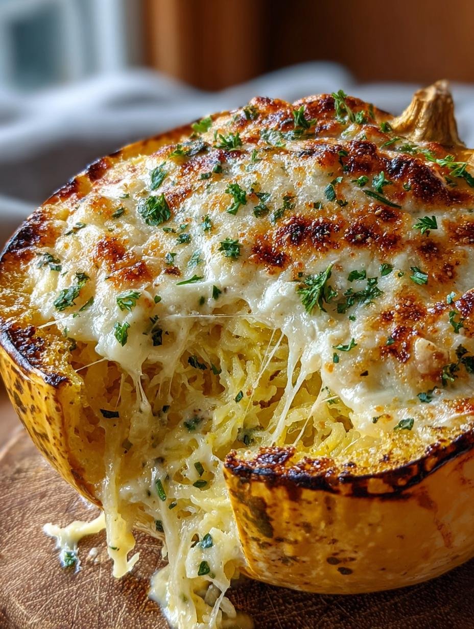 4 Cheese Roasted Garlic Alfredo Stuffed Squash Delight 2 4 Cheese Roasted Garlic Alfredo Stuffed Squash Delight - 4 Cheese Roasted Garlic Alfredo Stuffed Squash - main visual representation