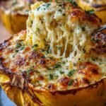 4 Cheese Roasted Garlic Alfredo Stuffed Squash