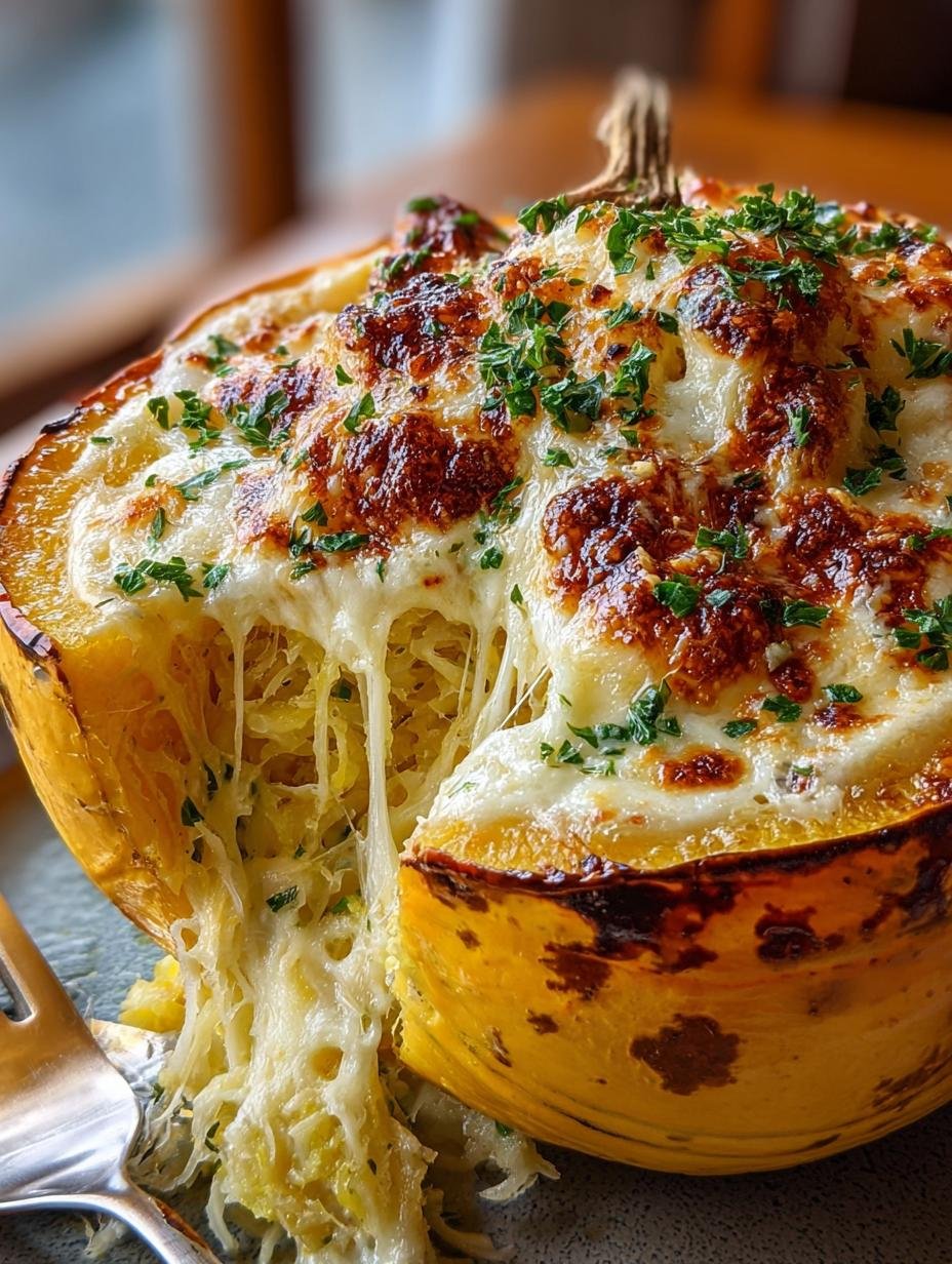 4 Cheese Roasted Garlic Alfredo Stuffed Squash Delight 3 4 Cheese Roasted Garlic Alfredo Stuffed Squash Delight - 4 Cheese Roasted Garlic Alfredo Stuffed Squash - additional detail