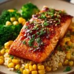 Baked BBQ Salmon with Buttery Corn Rice: Quick & Delicious!