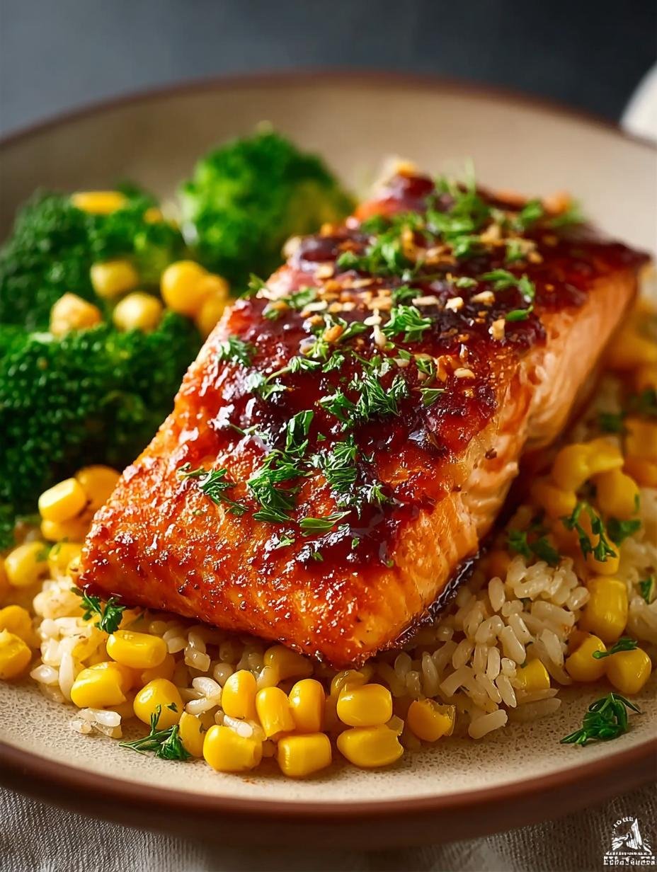 Baked BBQ Salmon with Buttery Corn Rice: Quick & Delicious 1 Baked BBQ Salmon with Buttery Corn Rice: Quick & Delicious!