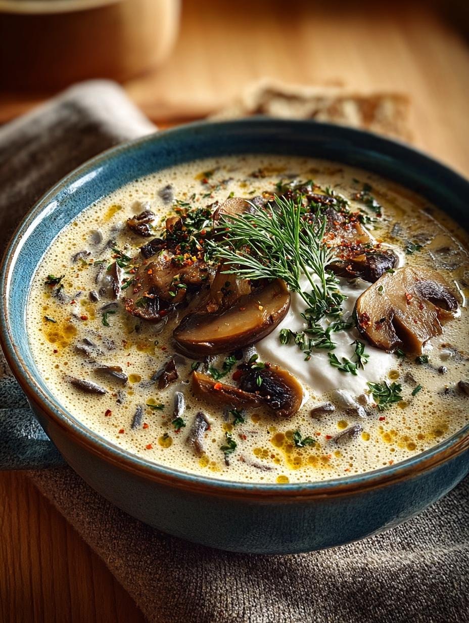Creamy Wild Rice & Mushroom Soup: A Cozy Comfort Food 2 Creamy Wild Rice & Mushroom Soup: A Cozy Comfort Food - Creamy Wild Rice & Mushroom Soup: A Hearty Delight! - main visual representation