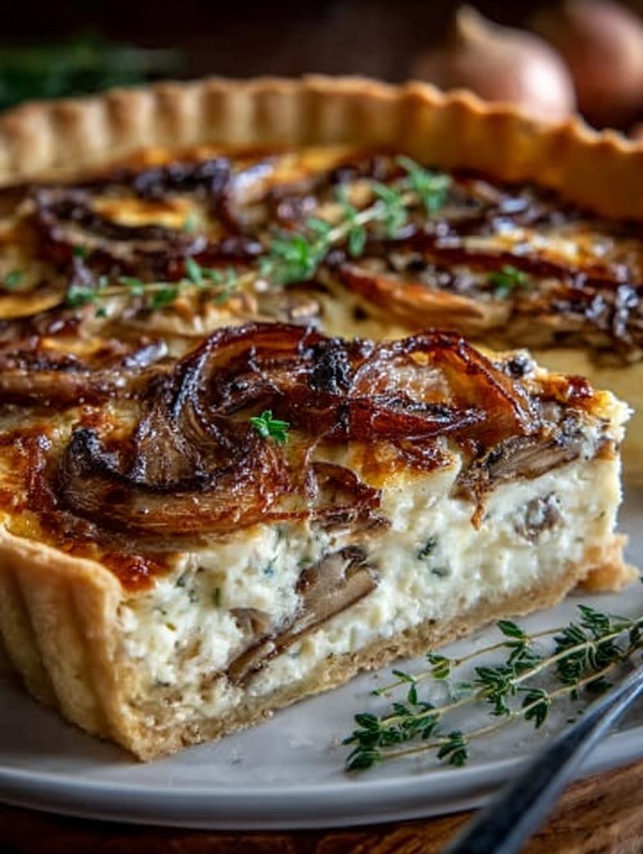 Delicious French Onion Mushroom Tart Gruyere Recipe - FRENCH ONION MUSHROOM TART GRUYERE - additional detail