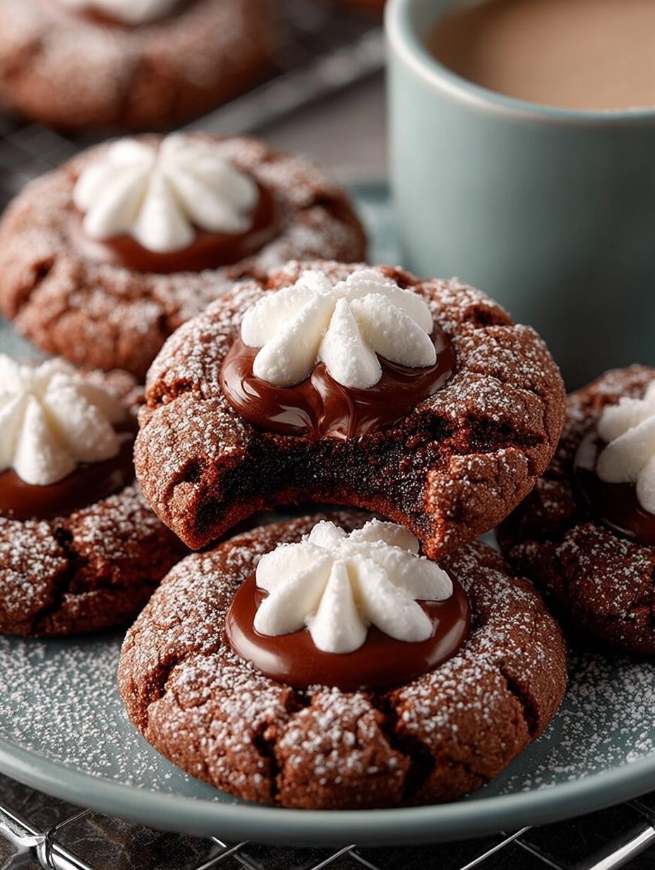 Hot Cocoa Cookie Blossoms: 24 Chocolatey Delights - Hot Cocoa Cookie Blossoms - main visual representation