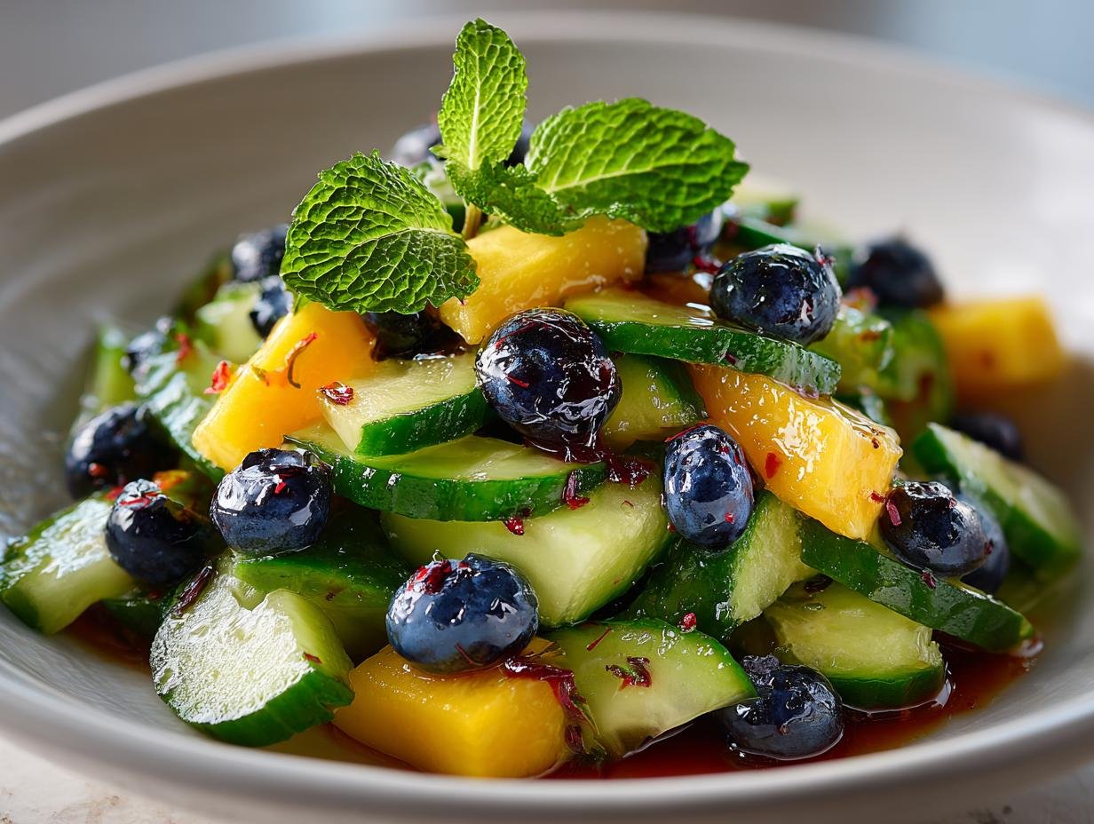 Mango Cucumber Salad with Blueberries and Avocado Delight