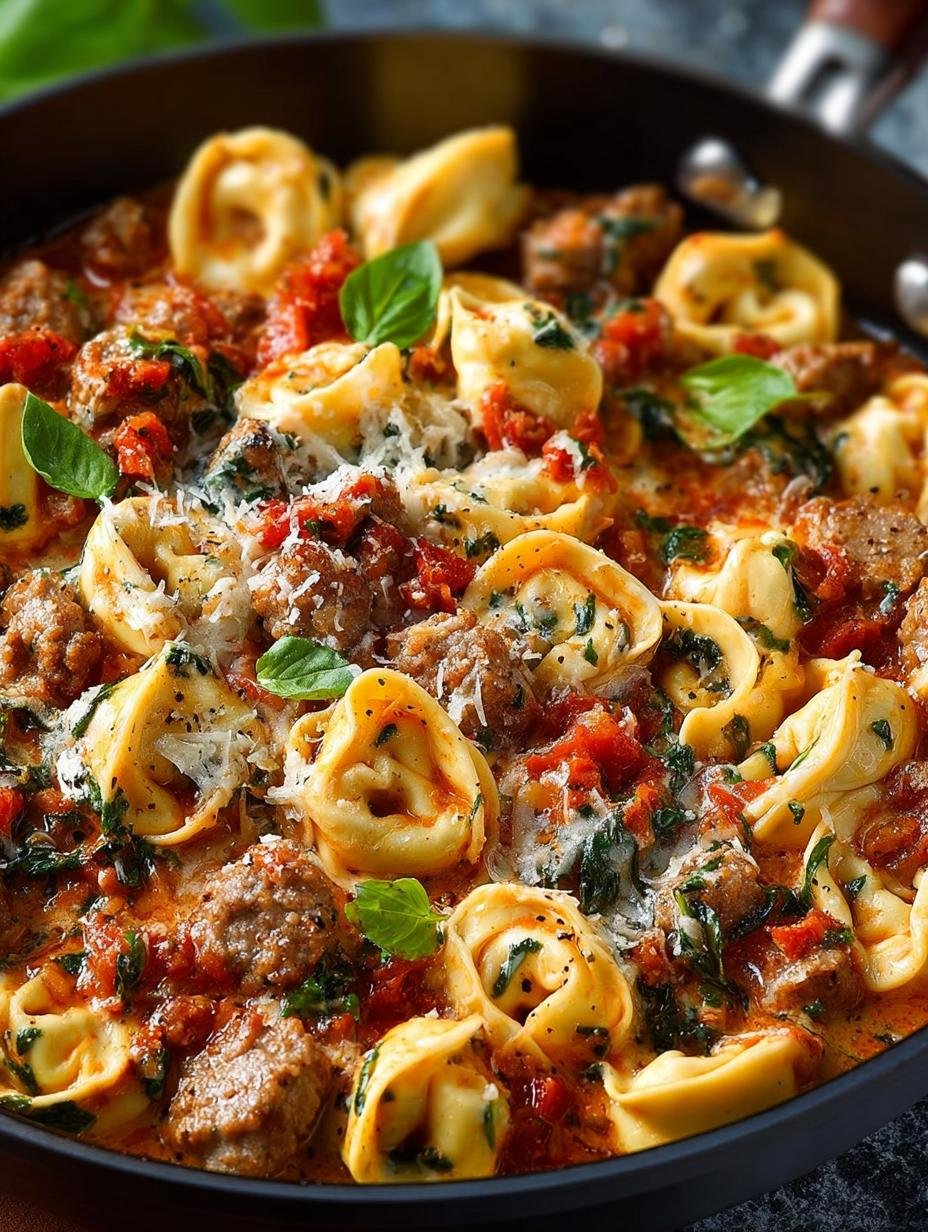 One Pan Turkey Sausage Tortellini