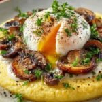 Poached Eggs Polenta Mushrooms Truffle Oil
