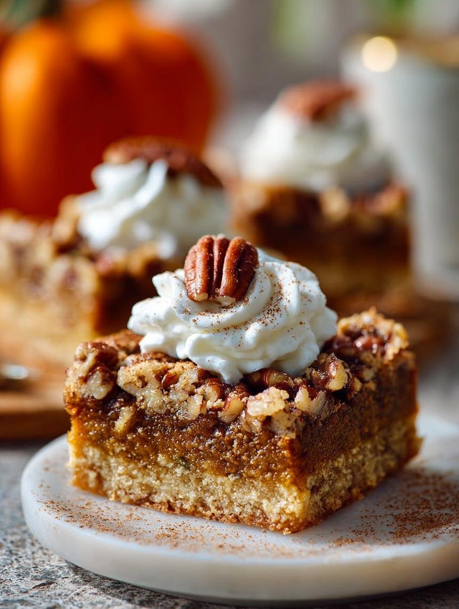 Delicious Pumpkin Pecan Pie Bars for Fall Gatherings 3 Delicious Pumpkin Pecan Pie Bars for Fall Gatherings - Pumpkin Pecan Pie Bars - additional detail