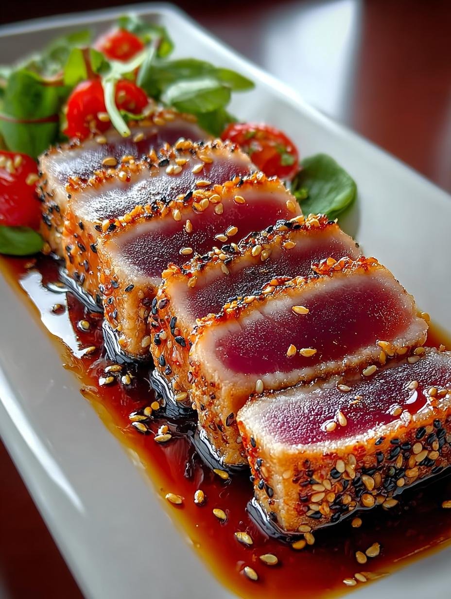 Delicious Seared Ahi Tuna With Asian Glaze Recipe - Seared Ahi Tuna With Asian Glaze - main visual representation