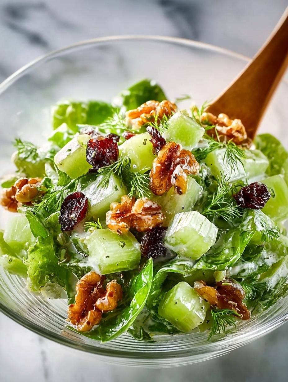 Zesty Celery Salad with Walnuts and Raisins Delight - main visual representation