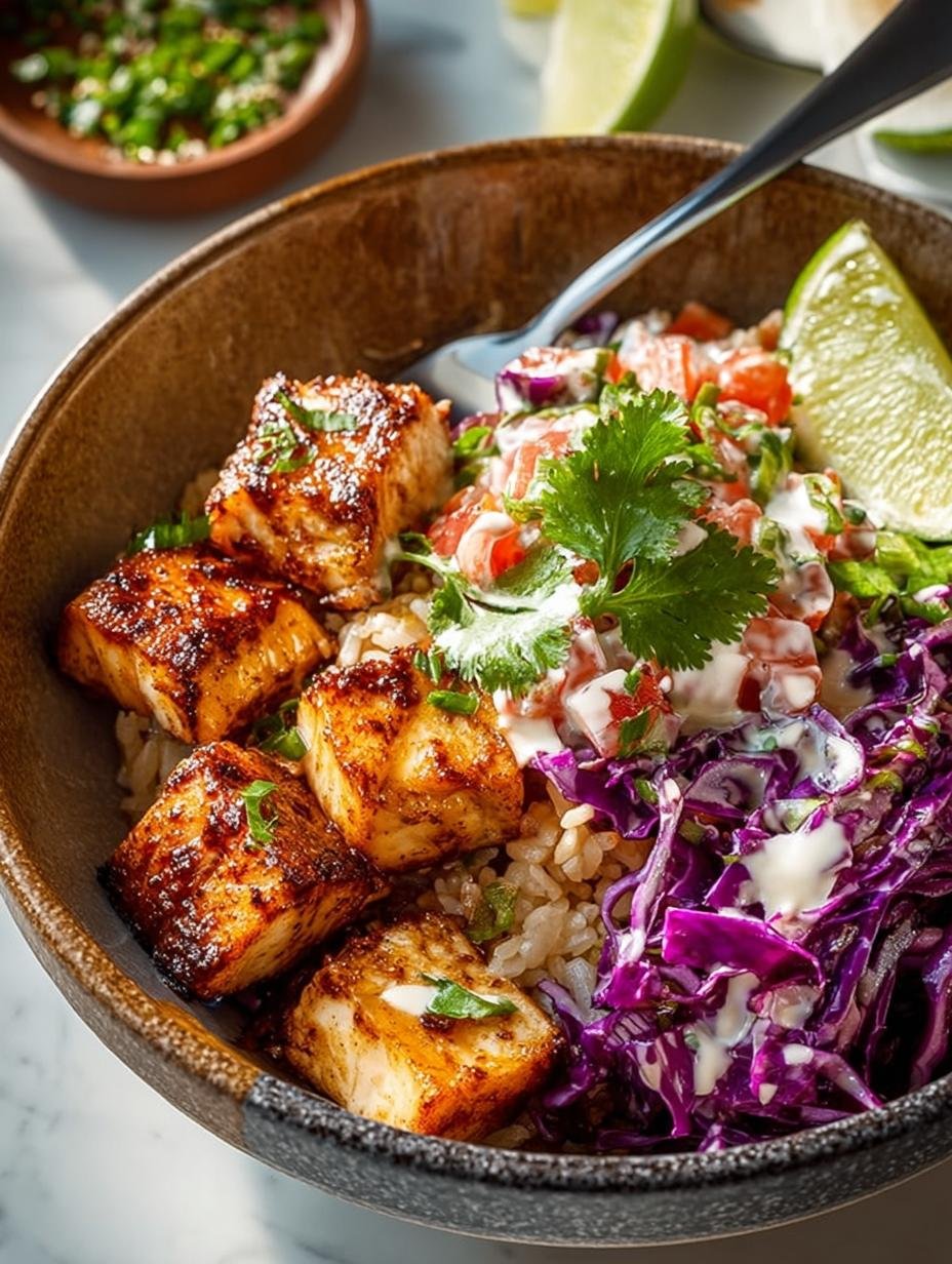 Air Fryer Fish Taco Bowl