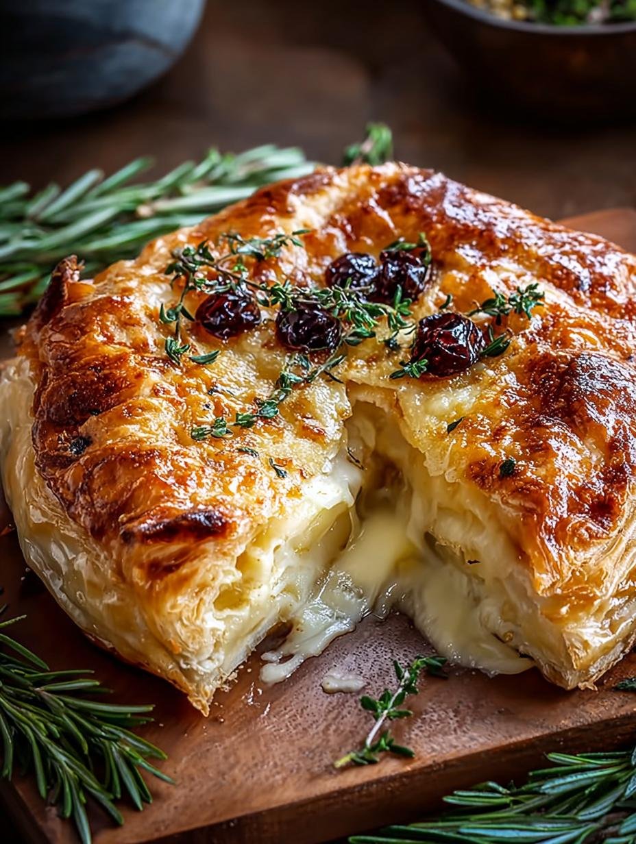 Baked Gruyère in Pastry with Rosemary and Garlic Bliss Recipe - Baked Gruyère in Pastry with Rosemary and Garlic Bliss - main visual representation