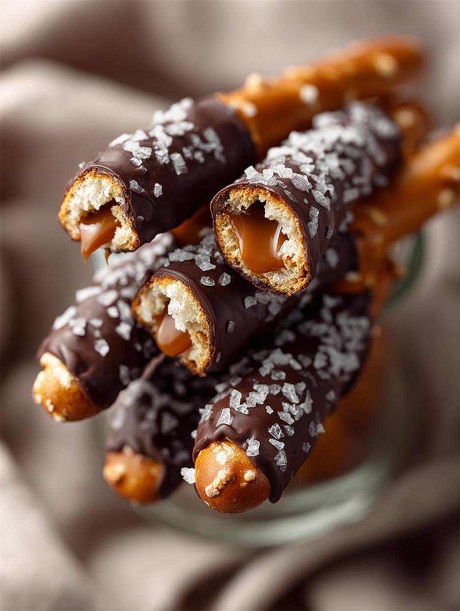 Delicious Caramel Chocolate Pretzel Rods Recipe - Caramel Chocolate Pretzel Rods Recipe - additional detail