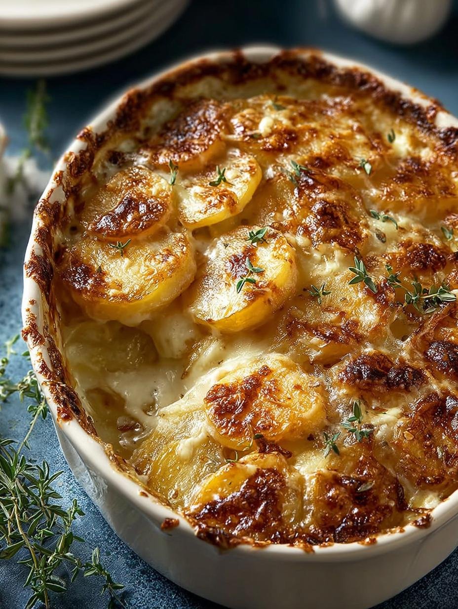 Indulge in Caramelized Onion Potatoes au Gratin Today - Caramelized Onion Potatoes au Gratin - main visual representation