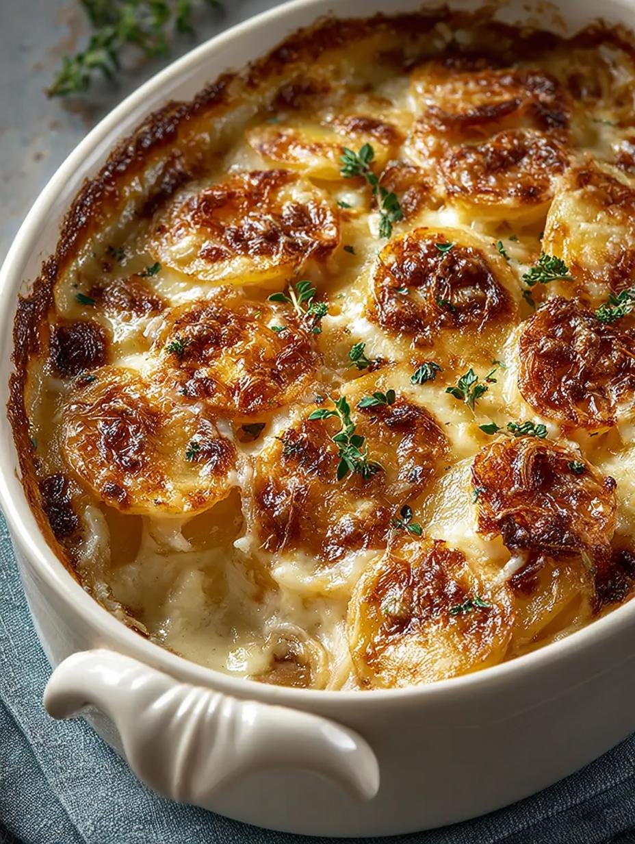 Caramelized Onion Potatoes au Gratin